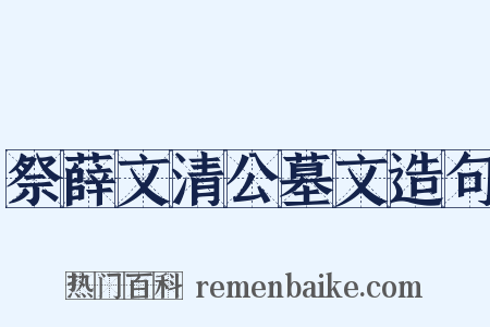祭薛文清公墓文造句是什么意思的图片